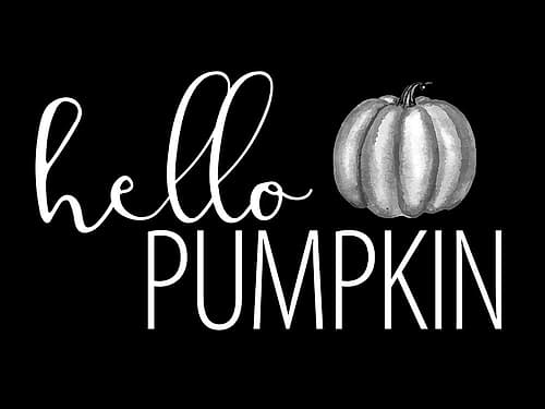 Hello Pumpkin Black and White Holidays Print