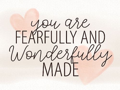 Wonderfully Made Inspirational Print