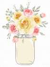 Mason Jar Floral 1 Art Print