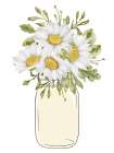 Mason Jar Floral 1 Art Print