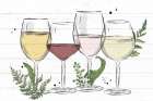 Wine Glass Ferns 1 Art Print
