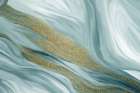 Blue Waves of Gold Art Print