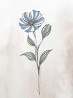 Stone Floral Blues 2 Art Print