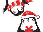 Penguin Christmas 2 Art Print