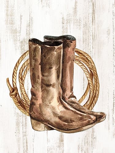 Boots And Rope Nature Print