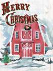 Merry Christmas Barn V2 Art Print