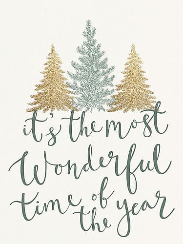 Most Wonderful Time Trees Holidays Print
