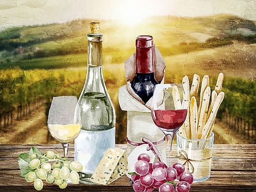 Vineyard View 4 Spirits Print