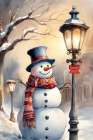 Merry Little Snowman Art Print