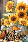Sunflower Pumpkin Jars Art Print