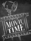 Chalkboard Movie Time 1 Art Print
