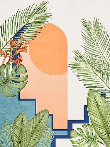Palm City 2 Tropical Print