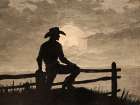 Sunset Cowboy 1 Art Print