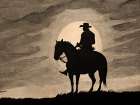 Sunset Cowboy 2 Art Print