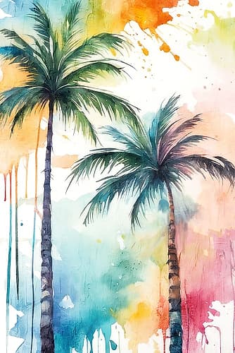 Palm Splash 1 Tropical Print
