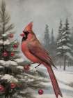 Cardinal Pine Vintage Art Print