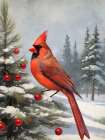 Cardinal Pine Art Print