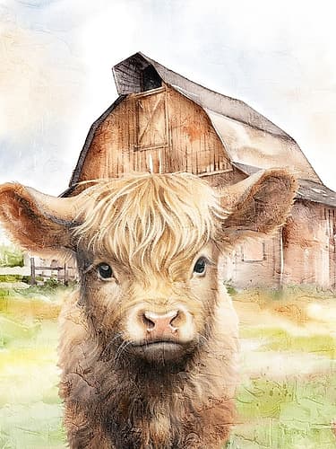 Cow Littles 2 Animals Print