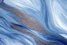 Blue Waves Of Gold Abstract Art Print