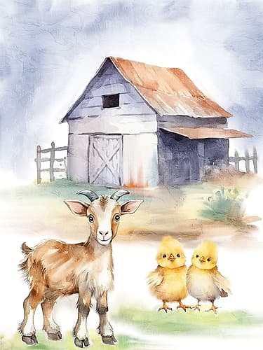Farmyard Talk 2 Art Print