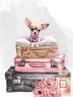 Pup Travel 1 Art Print