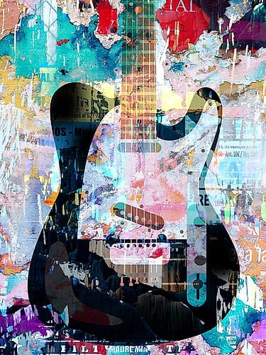Graffiti Guitar Art Print