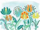 Folksy Fun Floral 3 Art Print
