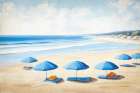 Umbrella Beach Day Coastal Print
