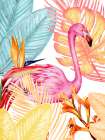 Bright Flamingo Tropics 1 Art Print