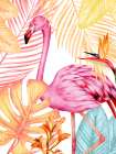Bright Flamingo Tropics 2 Art Print