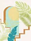 Up The Stairs Palms Minimalist Print
