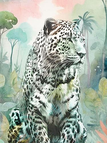 Soft Jungle 4 Animals Print