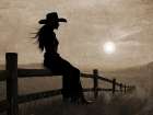 Cowgirl Sunset 1 Art Print