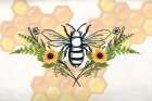 Bee Sunflower Art Print