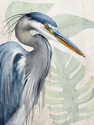 Heron Palms 1 Art Print