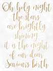 Oh Holy Night Gold Art Print