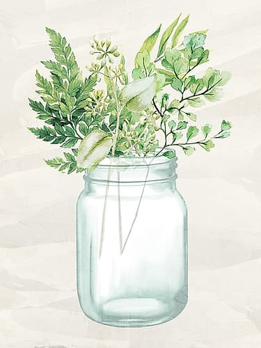 Mason Jar Greens 1 Art Print