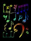 Black Doodle Notes 2 Art Print