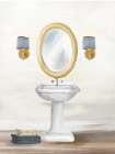 Blue And Gold Bath 2 Bathroom Art Print