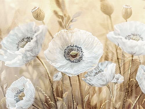 White Poppies Art Print