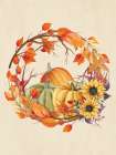 Pumpkin Wreath Art Print