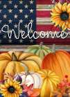 Welcome USA And Pumpkins Art Print