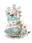 Tea Cup Stack 1 Art Print