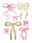 Bows Pink And Gold 2 Art Print
