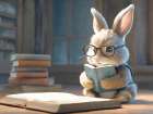 Bookish Bunny Art Print