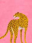 Leopard On Pink Art Print