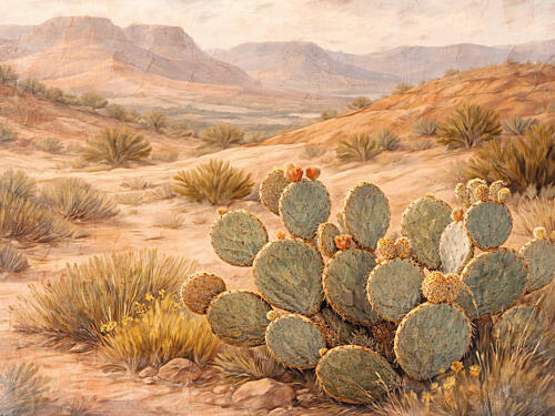 Prickly Pear Desert Art Print