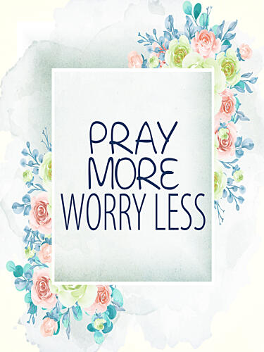 Pray More Bloom Minimaliste reproduction