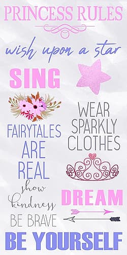 Rules For Princesses 1 Kids Print