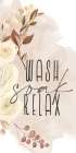 Wash Soak Relax 1_fall Bathroom Art Print